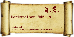 Marksteiner Réka névjegykártya